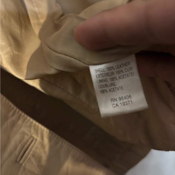 Theory Tan Leather Blazer - Picture 4 of 4